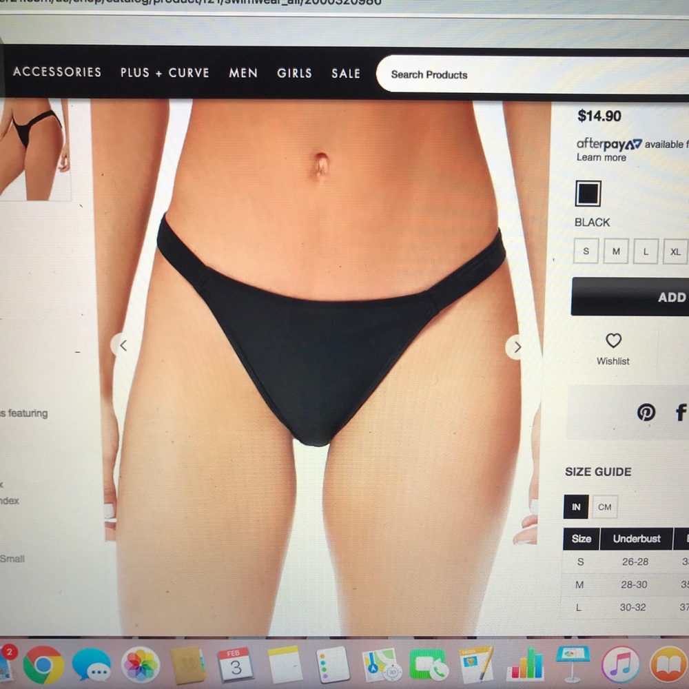 NWT M BLACK BIKINI BOTTOMS